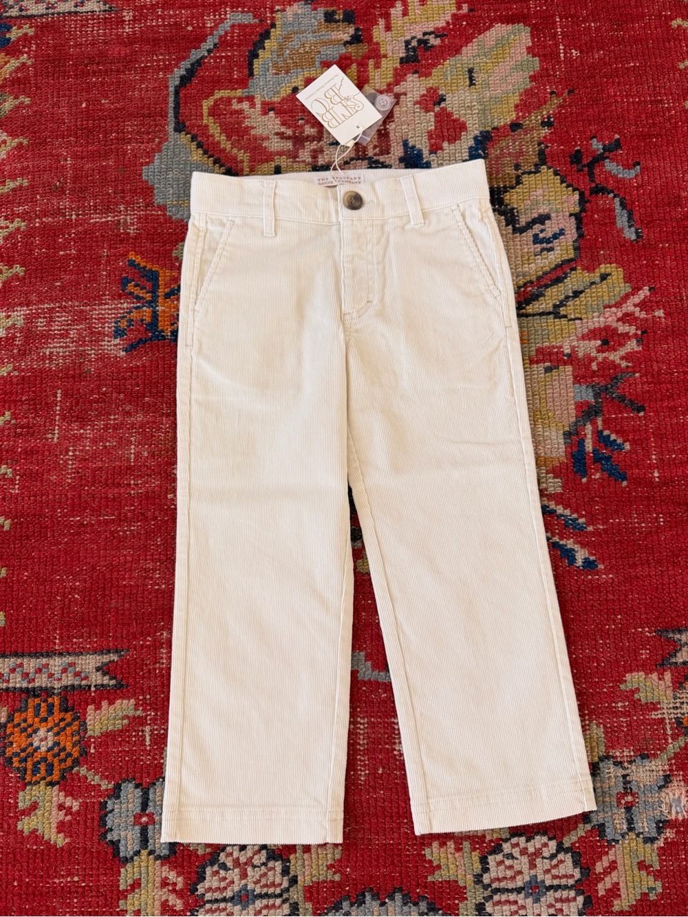 The Beaufort Bonnet Company Cream Corduroy Boys Pants Size 4T